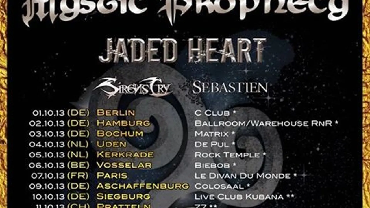 Masterplan + Mystic Prophecy + Jaded Heart + Siren's Cry