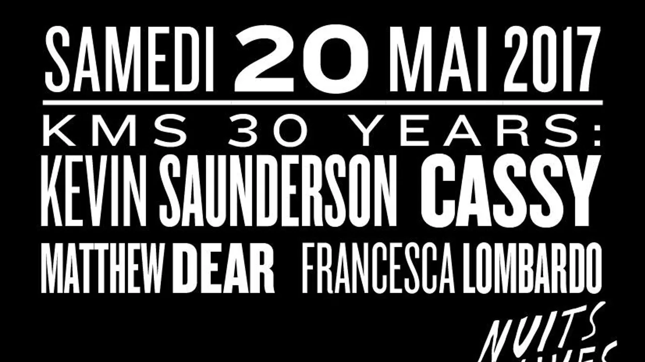 Kms 30 years w/ Kevin Saunderson, Cassy, Matthew Dear, Francesca Lombardo