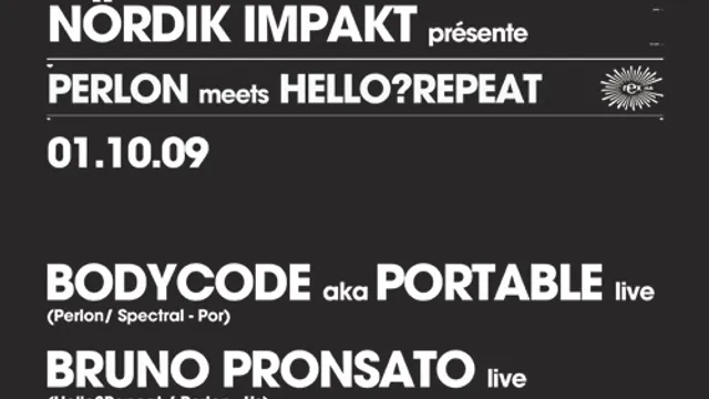 NORDIK IMPAKT présente PERLON meets HELLO?REPEAT