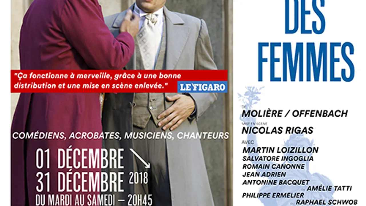 "L'école des Femmes" au théâtre Déjazet à Paris à partir du 01 Décembre !