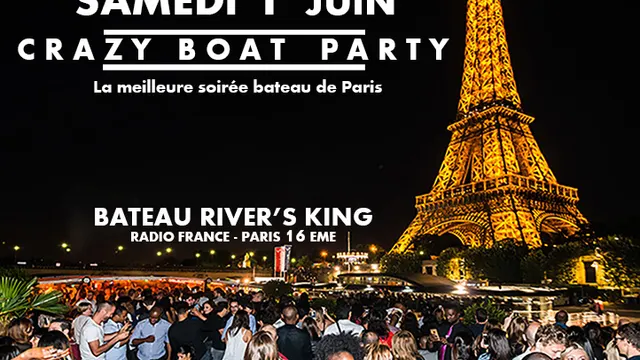 CRAZY BOAT (CROISIERE, OPEN BAR, BUFFET, FILLE=GRATUIT, 2 AMBIANCES, TOUR EIFFEL, TERRASSE, MOJITOS)
