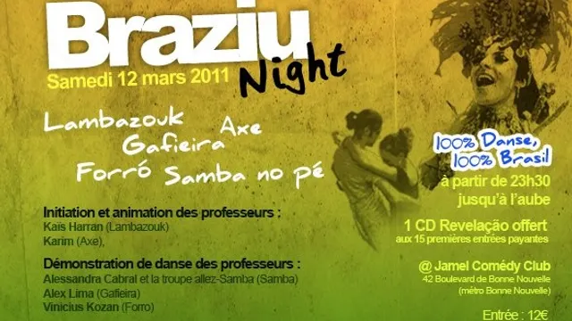 Soirée Braziu.fr : 100% Danse, 100% Brasil