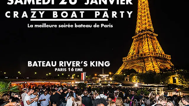 CRAZY BOAT (CROISIERE, OPEN BAR, BUFFET, FILLE=GRATUIT, 2 AMBIANCES, TOUR EIFFEL, TERRASSE, MOJITOS)