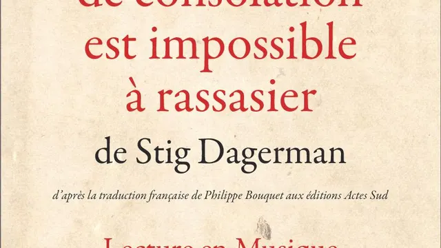 Lecture en musique "Notre besoin de consolation..."