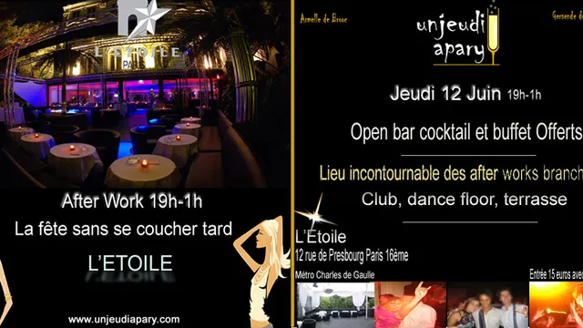 Afterwork Unjeudiapary à l'Etoile!