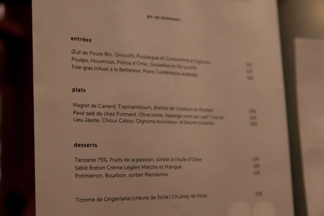 Plume Restaurant Paris
