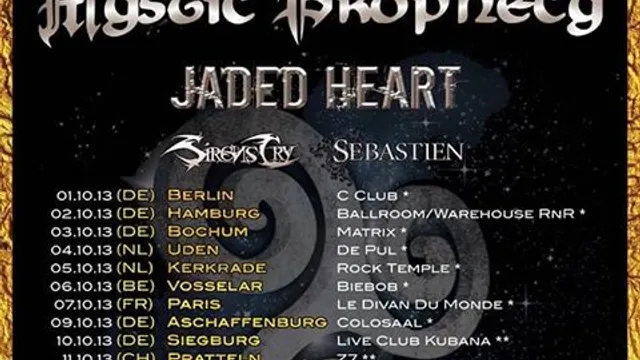Masterplan + Mystic Prophecy + Jaded Heart + Siren's Cry