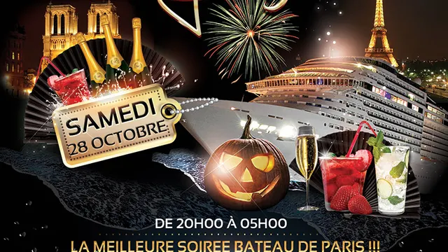CRAZY BOAT spéciale HALLOWEEN (CROISIERE, FILLE=GRATUIT, TOUR EIFFEL, DEUX AMBIANCES, TERRASSE)