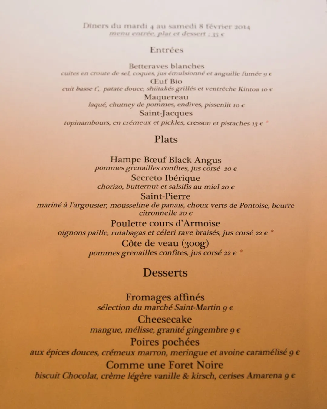 Le Chameleon Restaurant Paris