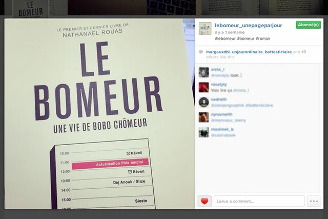 Le Bomeur : premier livre à lire sur Instagram