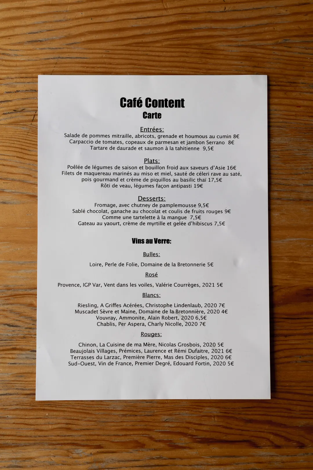 Café Content Restaurant Paris