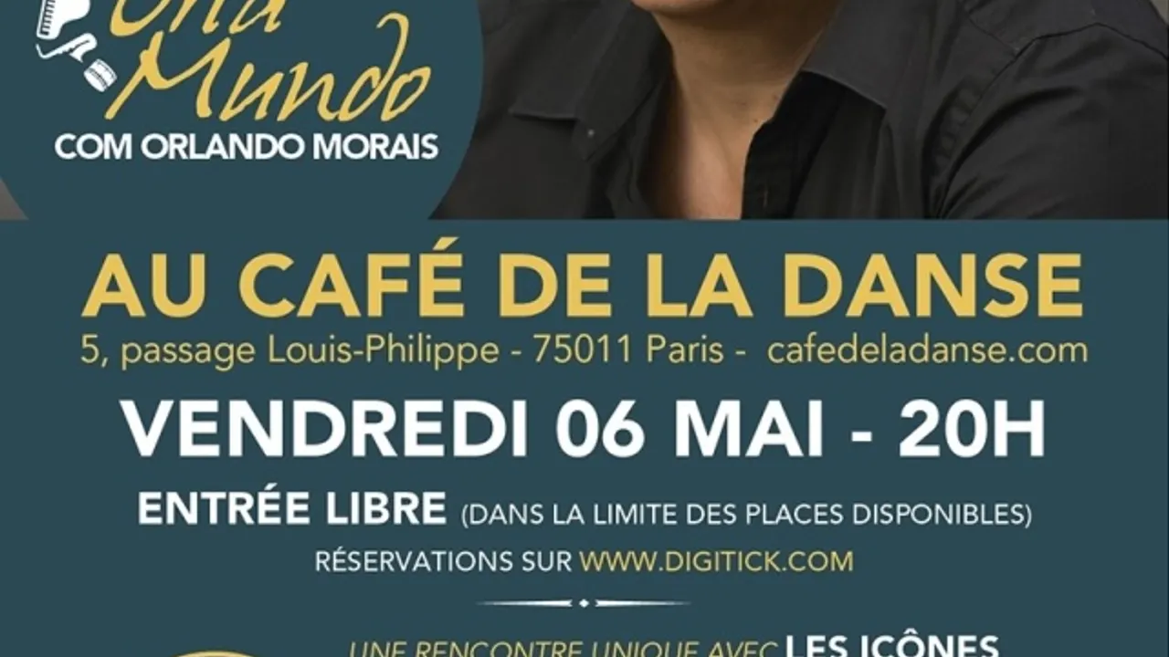 Orla Mundo avec Orlando Morais + guests en concert gratuit au Café de la Danse le 6 mai