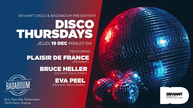 Disco Thursday #1 - Plaisir De France - Deviant Disco