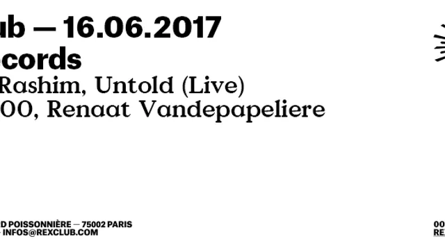 R&S RECORDS w/ Abdulla Rashim, Untold Live, Clara 3000, Renaat Vandepapeliere