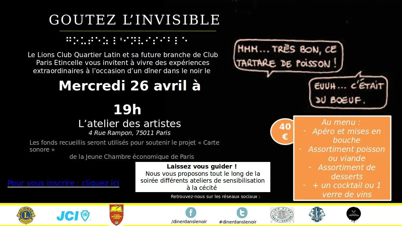 Goûtez l'invisible ! : Repas dans le noir