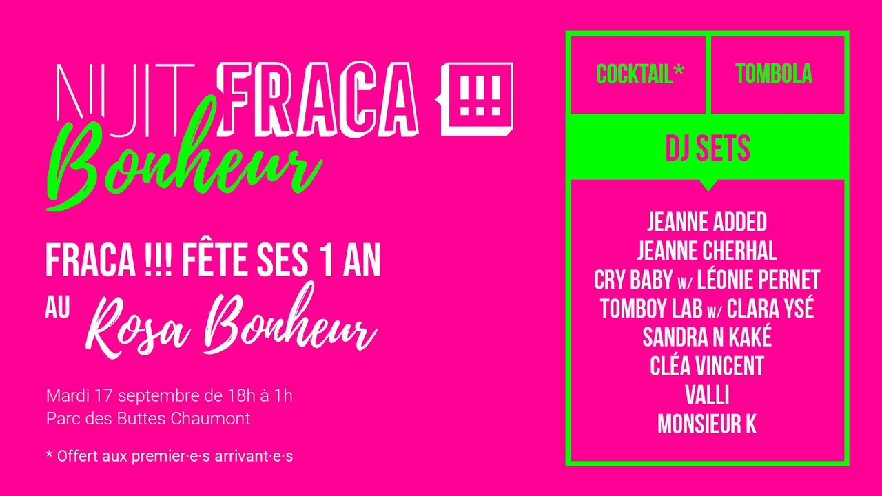 NUIT Fraca!!! Bonheur pour les 1 an du label