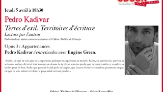 Terres d'Exil. Territoires d'écriture / Lectures de Pedro Kadivar