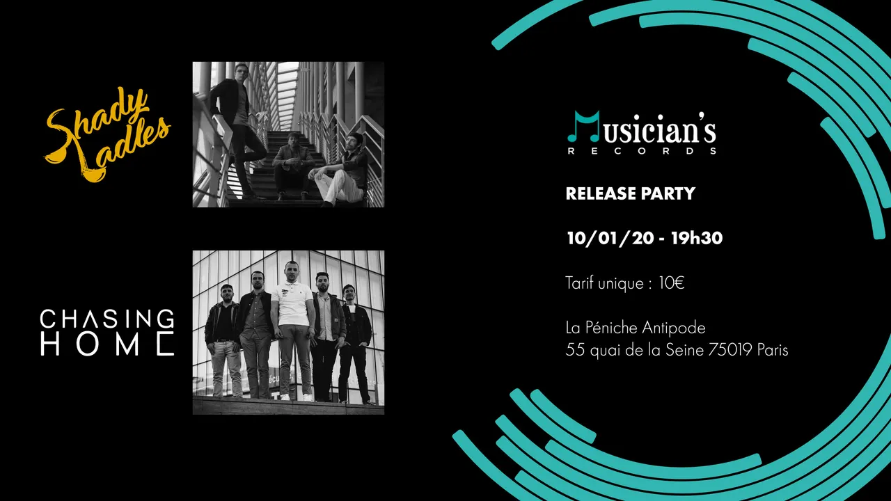 Release Party Musician's Records : Shady Ladles / Chasing Home