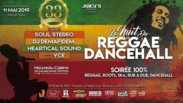 La Nuit du Reggae Dancehall N°33 Tribute a Bob Marley