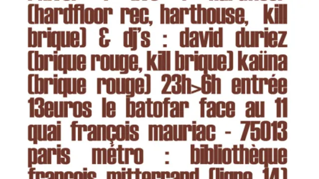 BRIQUE ROUGE label nite #3 avec Hardfloor_live
