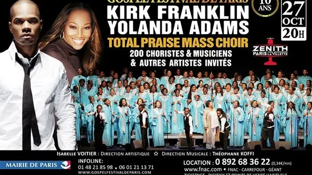 Gospel Festival de Paris 2013 avec Kirk Franklin, Yolanda Adams & Total Praise