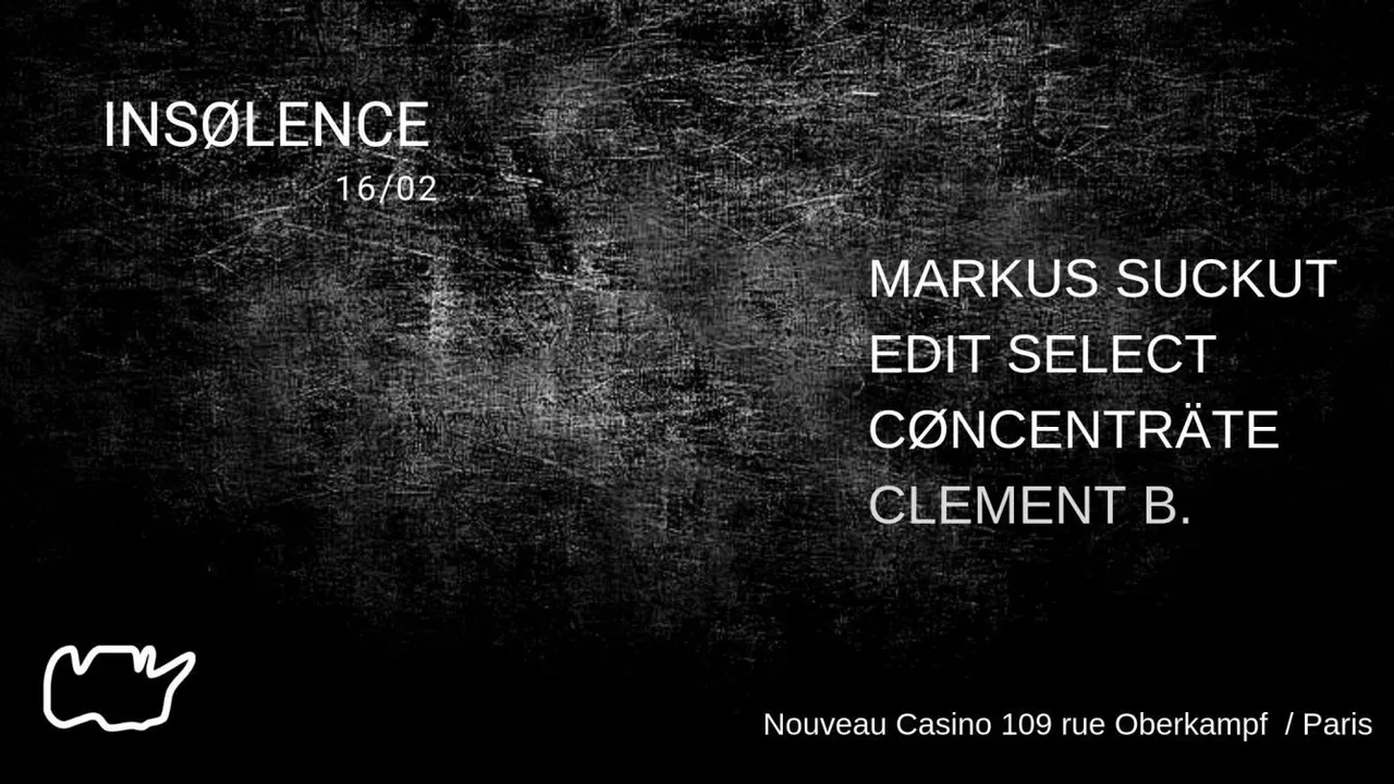 Insølence with Markus Suckut, Edit Select, CØNCENTRÄTE & Clement B