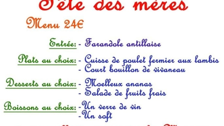 Fête des mères au Restaurant La Créole