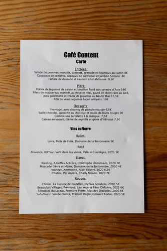 Café Content Restaurant Paris