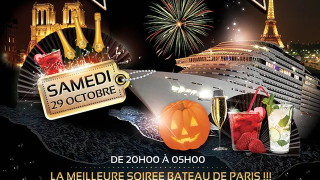 CRAZY BOAT PARTY spéciale HALLOWEEN (CROISIERE, FILLE=GRATUIT, TOUR EIFFEL, DEUX AMBIANCES)
