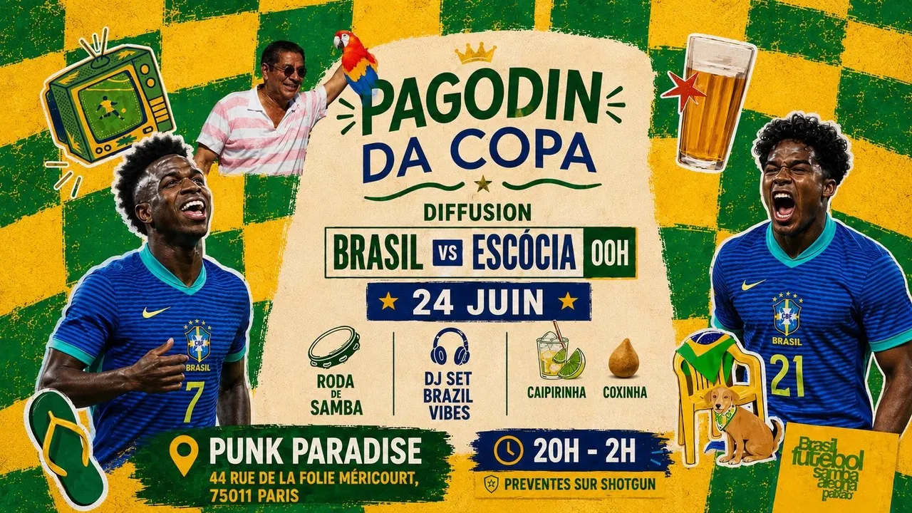 PAGODIN DA COPA – BRASIL vs ESCOCIA (samba & Djs + match)
