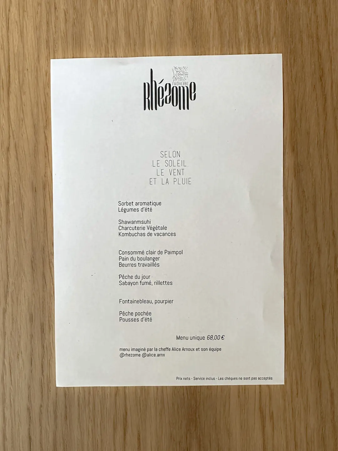 Rhézome Restaurant Paris