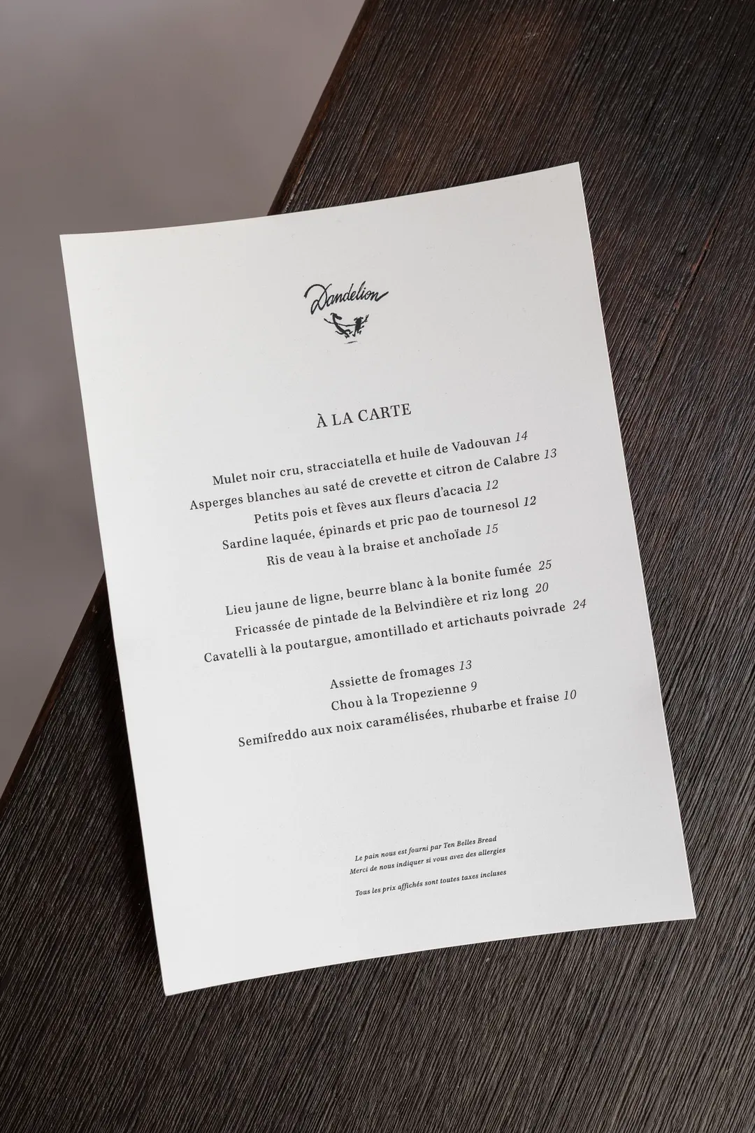 Dandelion Restaurant Paris