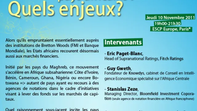 Conférence Notation des pays africains : Quels enjeux?