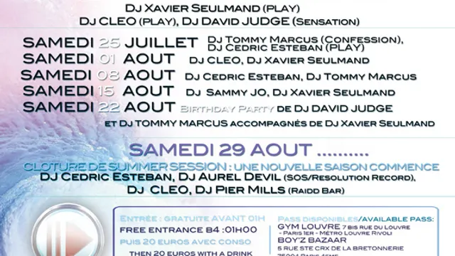 SUMMER PLAY - Les Bains-Douches