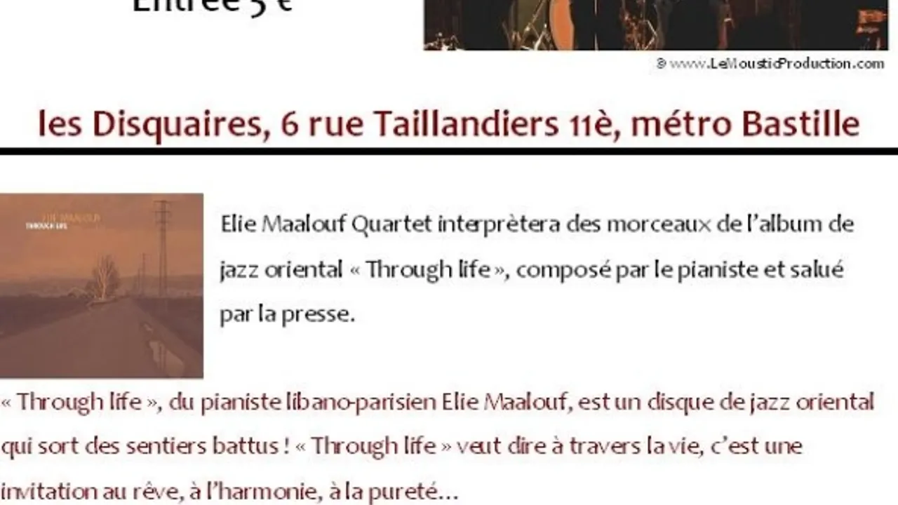 Elie Maalouf Quartet en concert