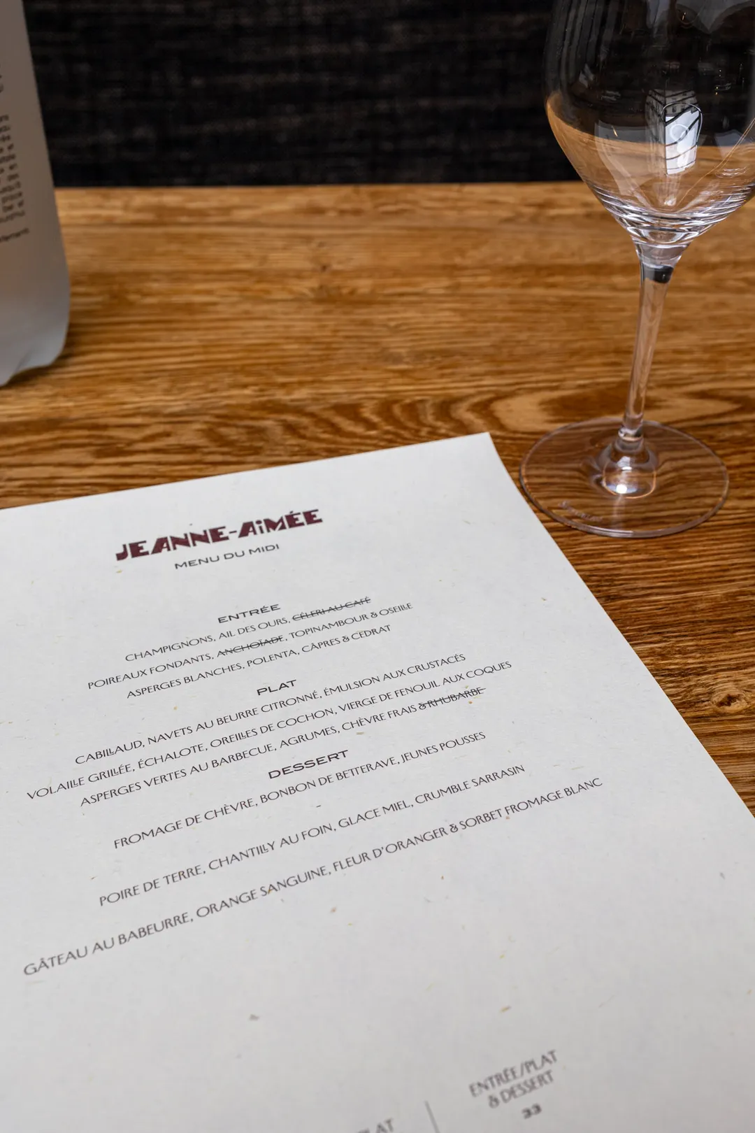 Jeanne Aimée Restaurant Paris