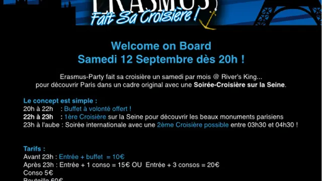 Erasmus fait sa Croisiére Party à Paris !