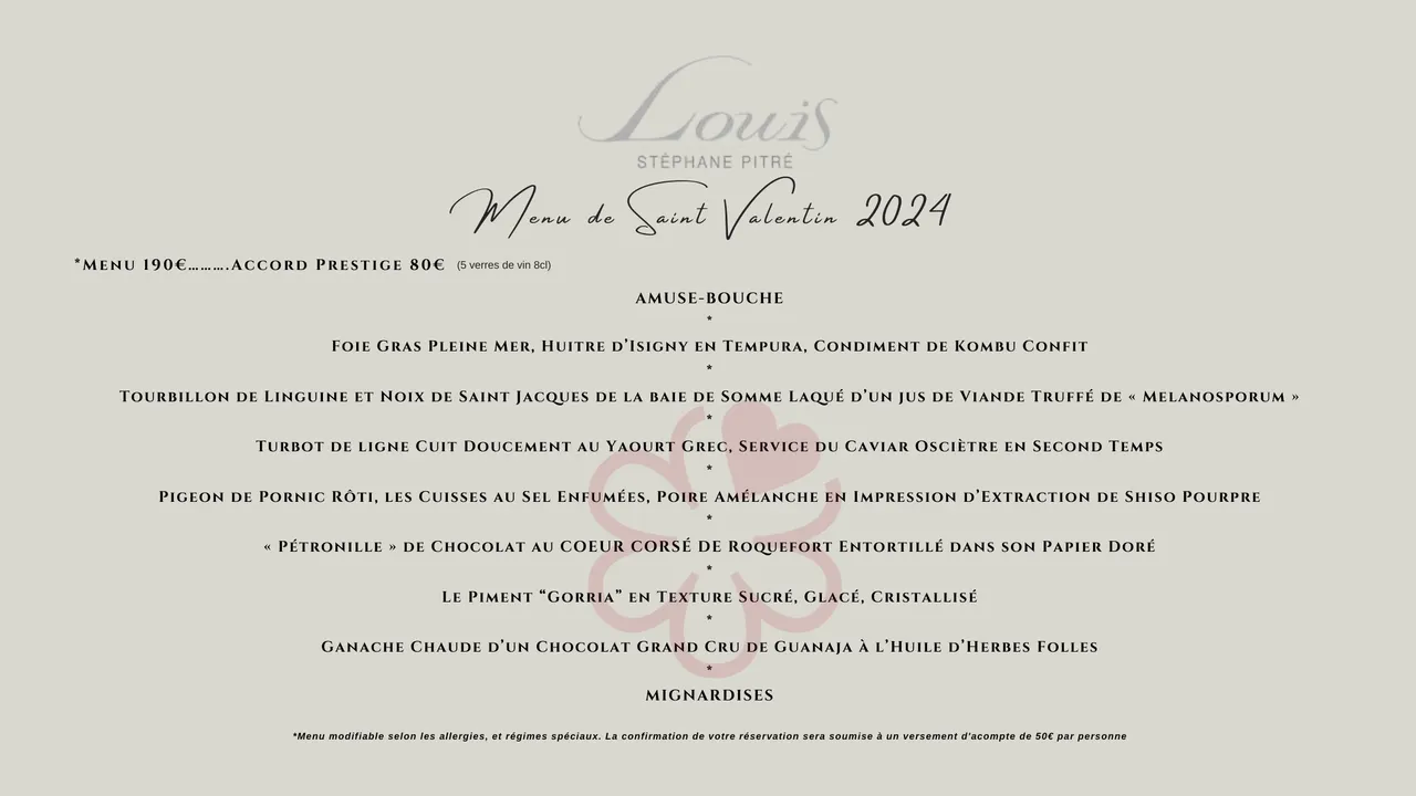 Diner Saint Valentin