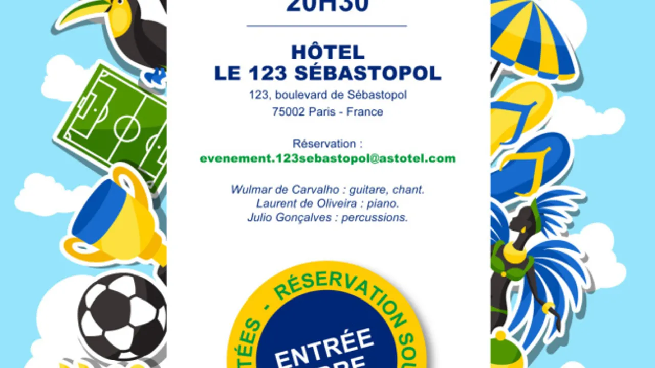 TRIO SAMAMBAIA au Bar 123 Action, Hôtel Le 123 Sébastopol – 09.06.2016