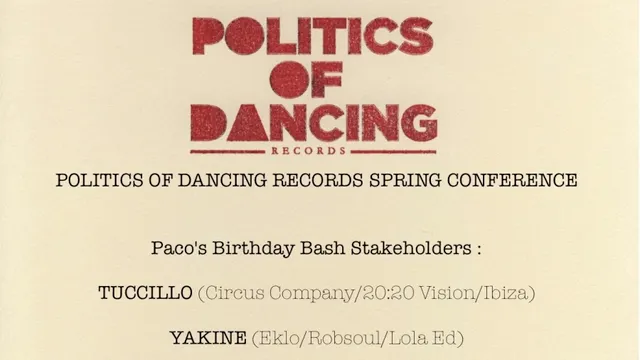 Tuccillo, Yakine, Politics Of Dancing : P.O.D Records Spring Conference