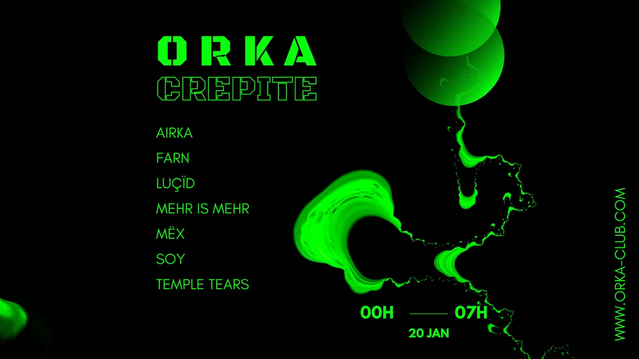 ORKA mit CREPITE : TEMPLE TEARS / MEHR IS MEHR / MËX
