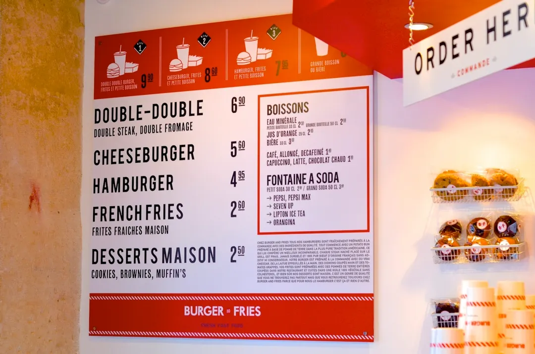 Burger and Fries Restaurant Paris