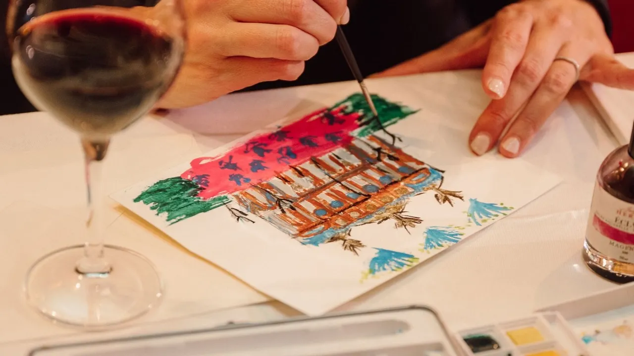 The Wine & Draw Club au Café Ruc