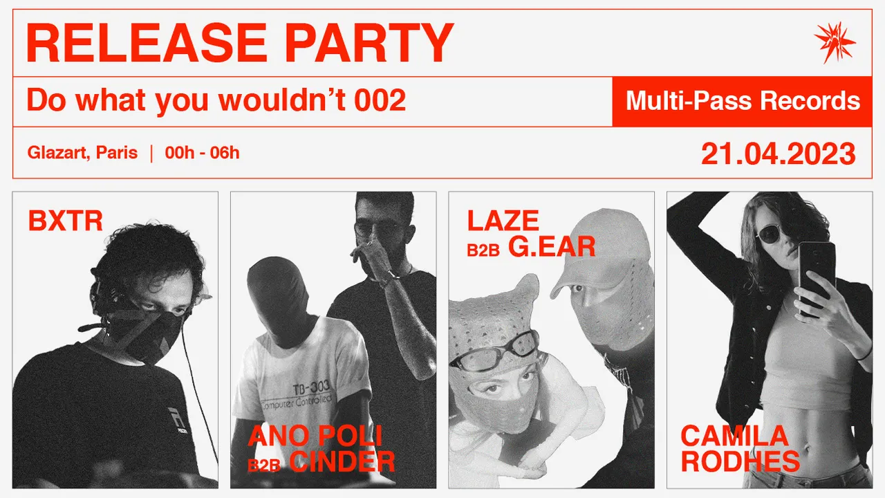 MULTIPASS RECORDS : Laze, G.EAR, Camilla Rhodes, BXTR & more