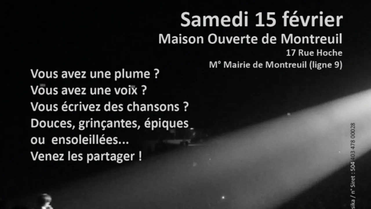 Scène ouverte chanson animée par Elie Guillou