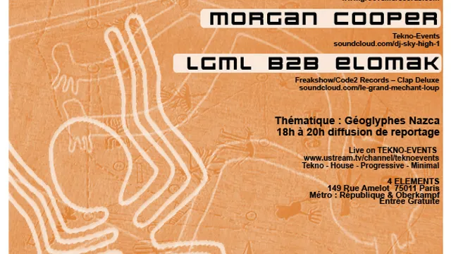 Les Jeudis Mixxtick 8 : Géoglyphes Nazca : Cyril C, Le Grand Méchant Loup B2B Elomak, Morgan Cooper