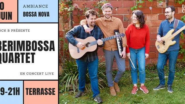 L’Eté à DOCK B ☀️ // Concert live en terrasse : Berimbossa Quartet (bossa nova)