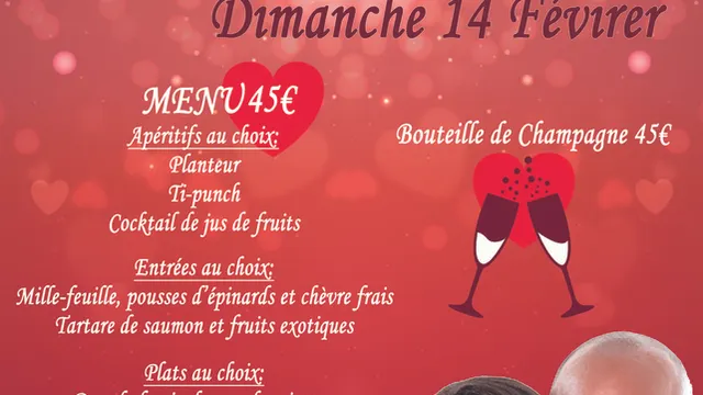 Soirée St-Valentin Dimanche 14 février au restaurant Caffe Creole Paris Bastille