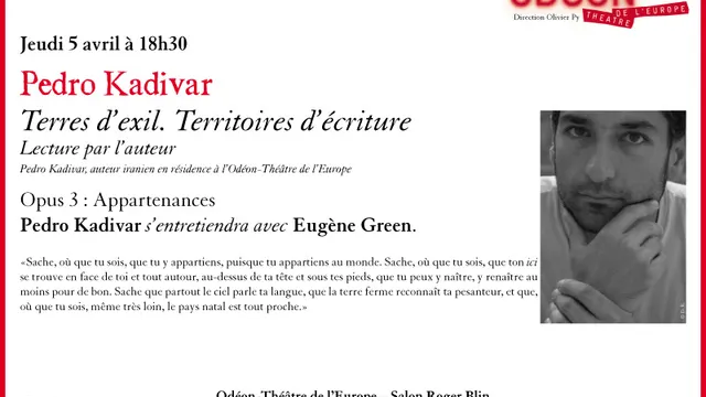Terres d'Exil. Territoires d'écriture / Lectures de Pedro Kadivar