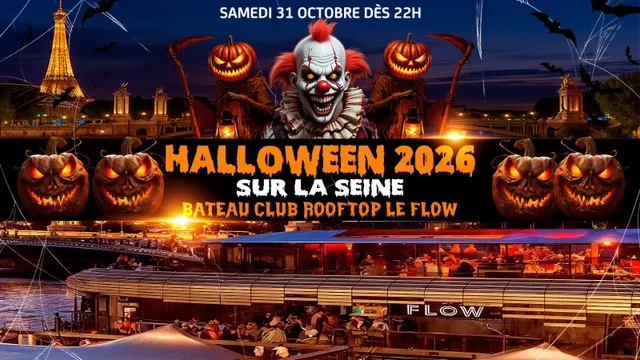 HALLOWEEN BOAT ROOFTOP PARTY HANTÉ GÉANTE SUR LA SEINE